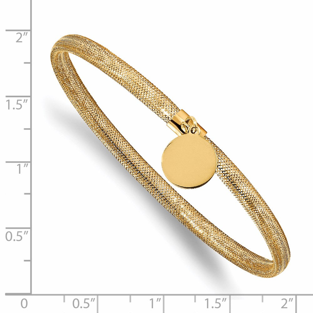14K Gelbgold Dehnbar Netz Hängend Charm Armband