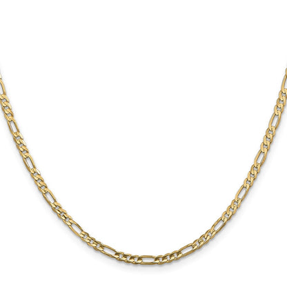 14K Gelbgold 3mm Konkav Offen Figaro mit Karabinerverschluss Halskette
