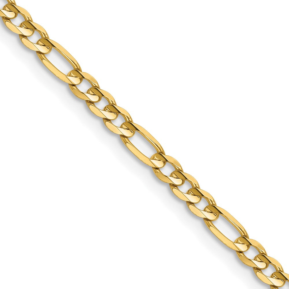 14K Gelbgold 3mm Konkav Offen Figaro mit Karabinerverschluss Halskette