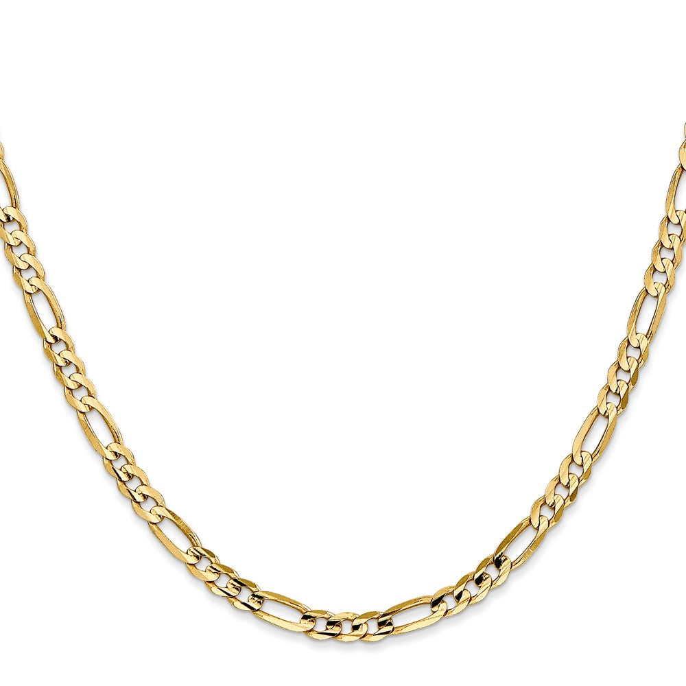 14K Gelbgold 4mm Konkav Offen Figaro mit Karabinerverschluss Halskette