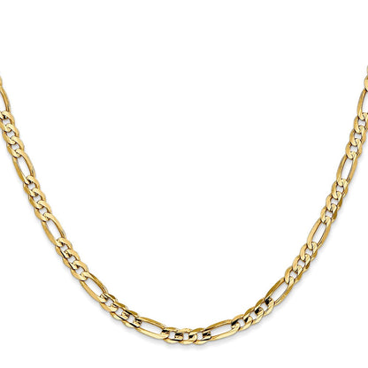 14K Gelbgold 4mm Konkav Offen Figaro mit Karabinerverschluss Halskette
