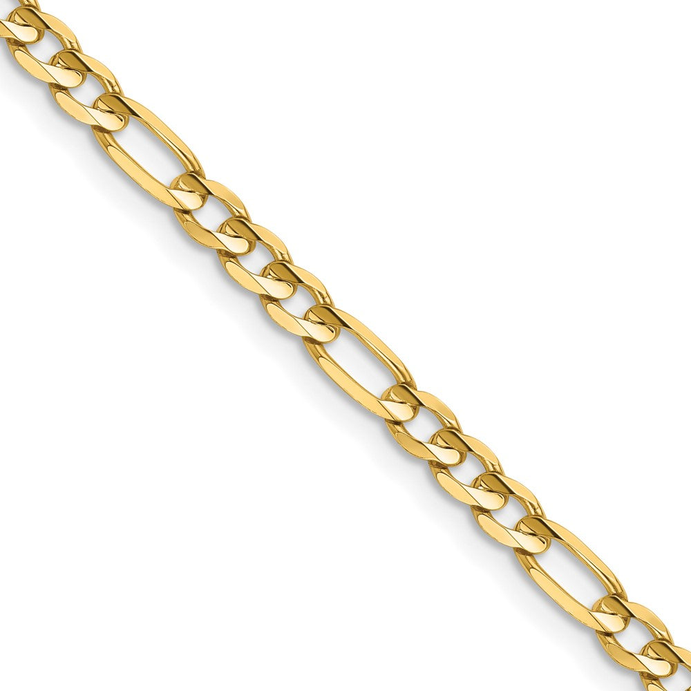 14K Gelbgold 4mm Konkav Offen Figaro mit Karabinerverschluss Halskette
