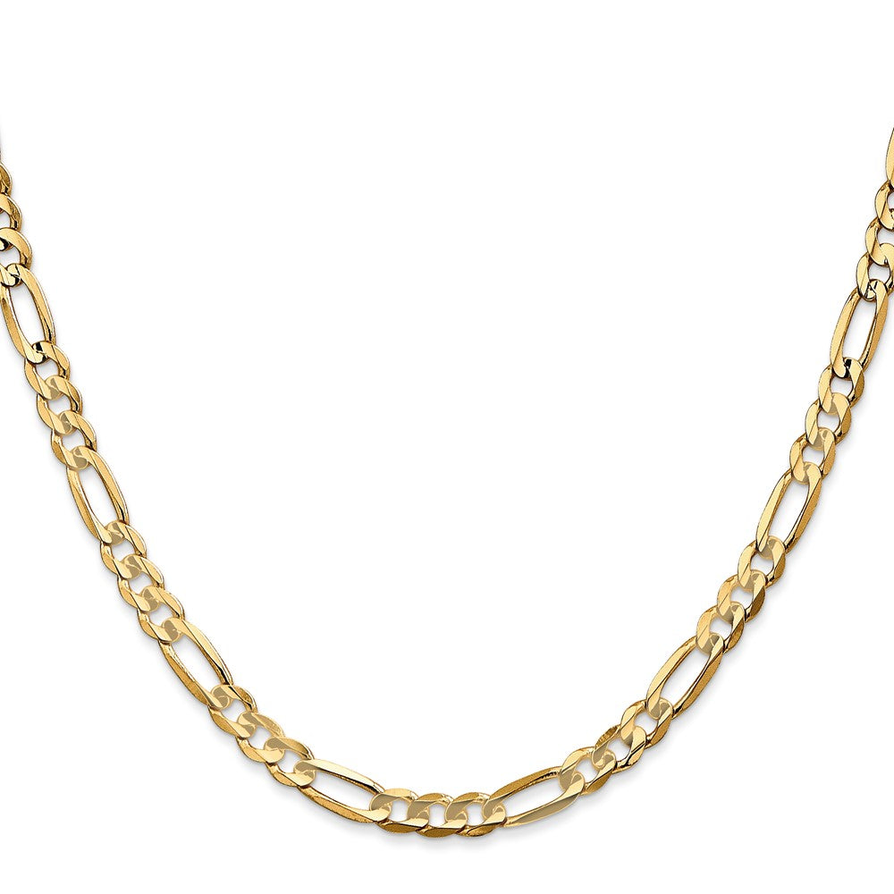 14K Gelbgold 4.5mm Konkav Offen Figaro mit Karabinerverschluss Halskette