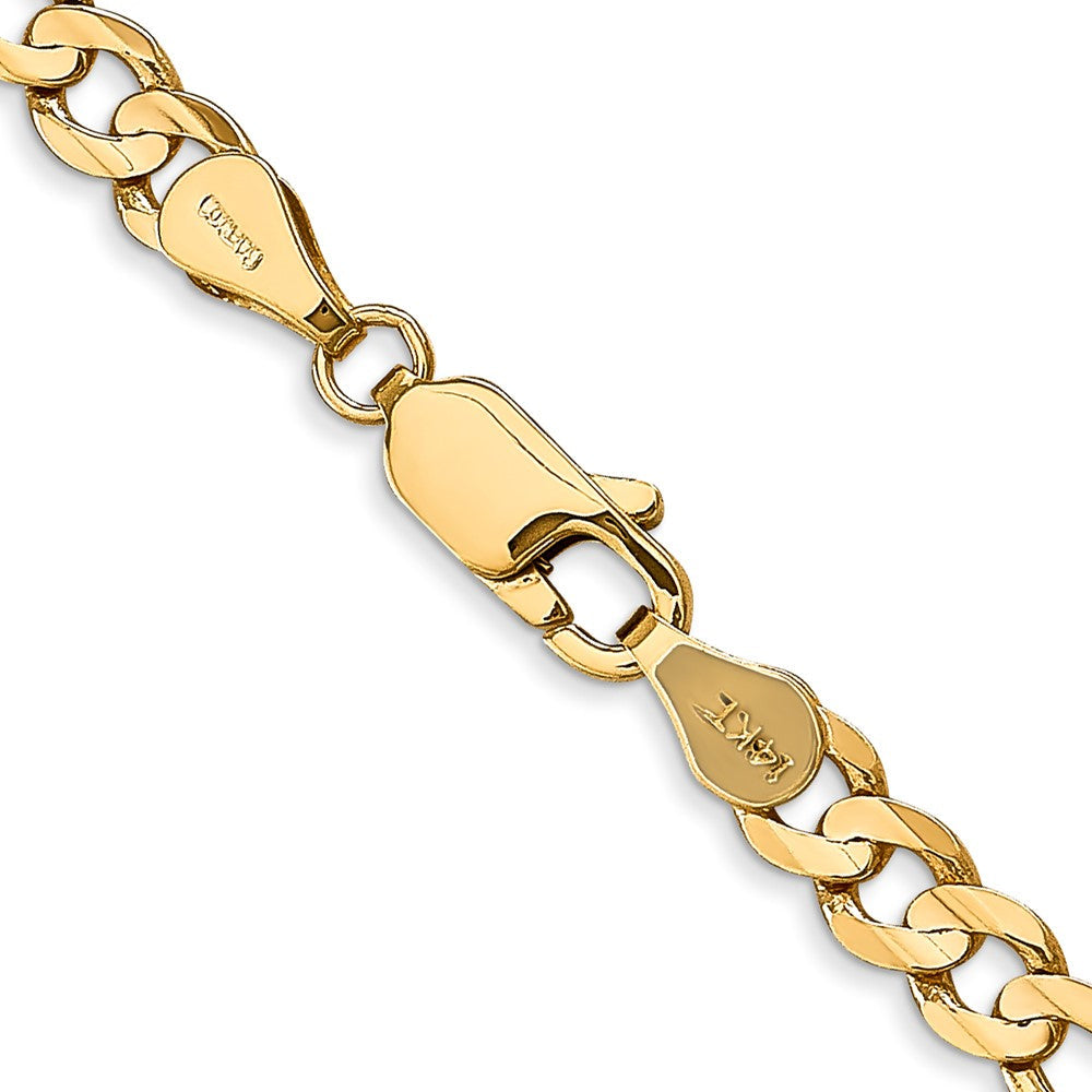 14K Gelbgold 4.5mm Konkav Offen Figaro mit Karabinerverschluss Halskette