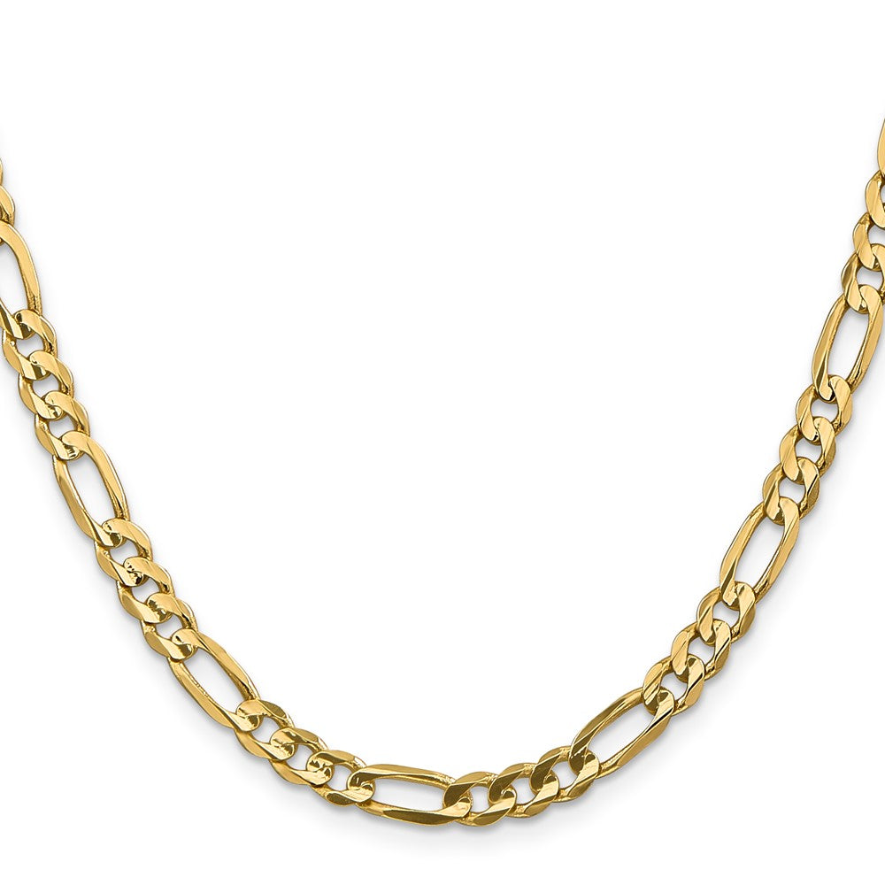14K Gelbgold 5.5mm Konkav Offen Figaro mit Karabinerverschluss Halskette