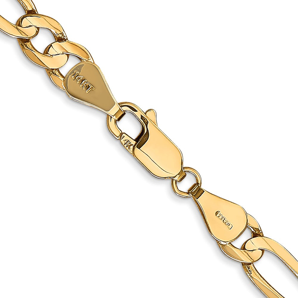 14K Gelbgold 5.5mm Konkav Offen Figaro mit Karabinerverschluss Halskette