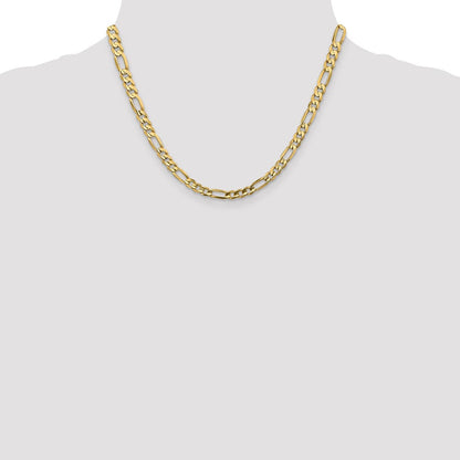 14K Gelbgold 5.5mm Konkav Offen Figaro mit Karabinerverschluss Halskette