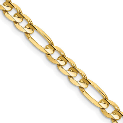 14K Gelbgold 5.5mm Konkav Offen Figaro mit Karabinerverschluss Halskette