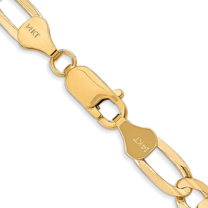 14K Gelbgold 6mm Konkav Offen Figaro mit Karabinerverschluss Halskette