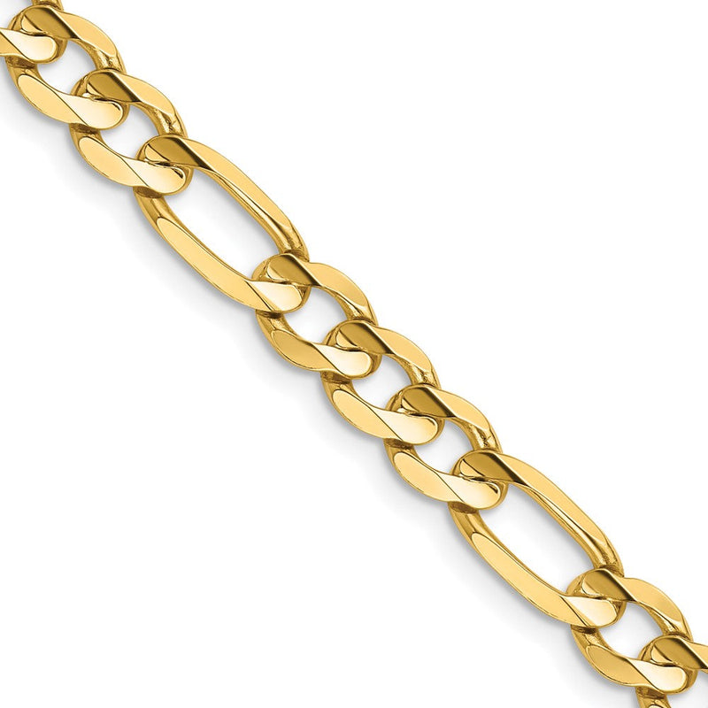 14K Gelbgold 6mm Konkav Offen Figaro mit Karabinerverschluss Halskette