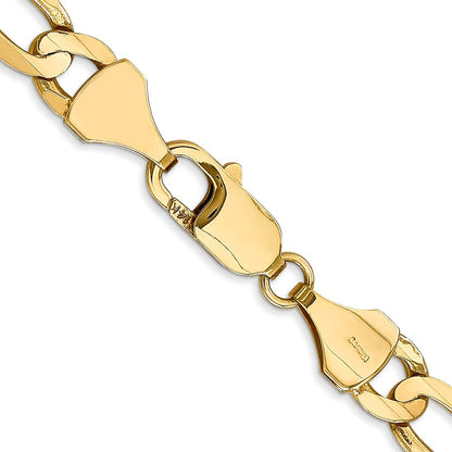 14K Gelbgold 7.5mm Konkav Offen Figaro mit Karabinerverschluss Halskette