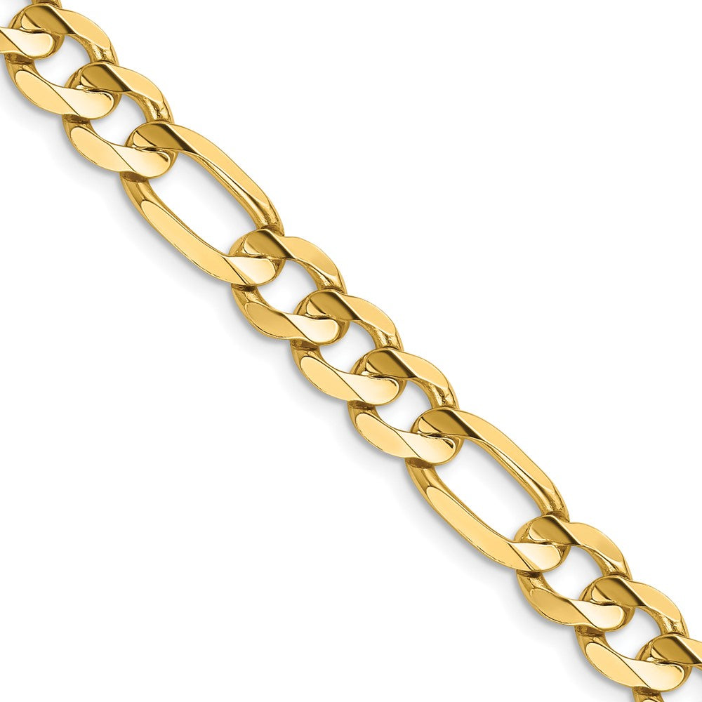 14K Gelbgold 7.5mm Konkav Offen Figaro mit Karabinerverschluss Halskette