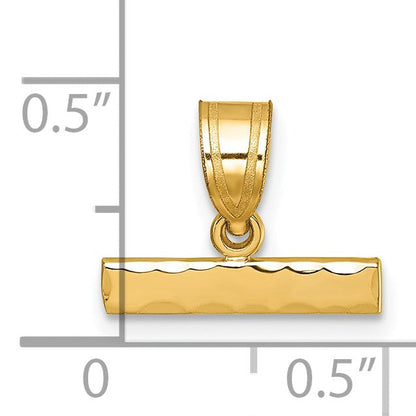 14K Gelbgold Anhänger mit großem Diamantschliff-Top