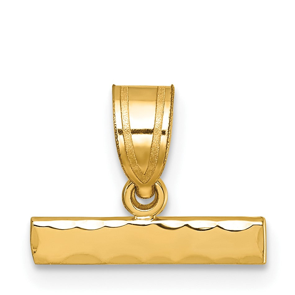 14K Gelbgold Anhänger mit großem Diamantschliff-Top