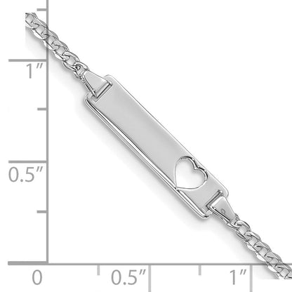 7 Zoll 14K Wg Ausgeschnitten Herz Panzer Glieder Id Armband