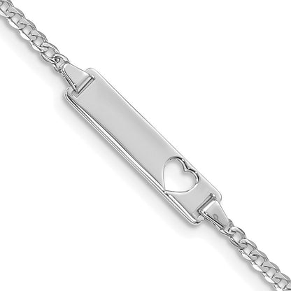 7 Zoll 14K Wg Ausgeschnitten Herz Panzer Glieder Id Armband