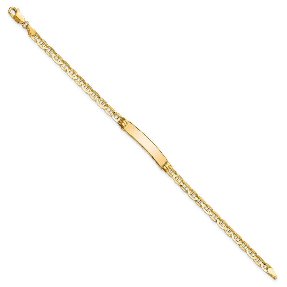 Massiv 14K Gelbgold Anker Glieder Id Armband