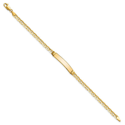 Massiv 14K Gelbgold Anker Glieder Id Armband