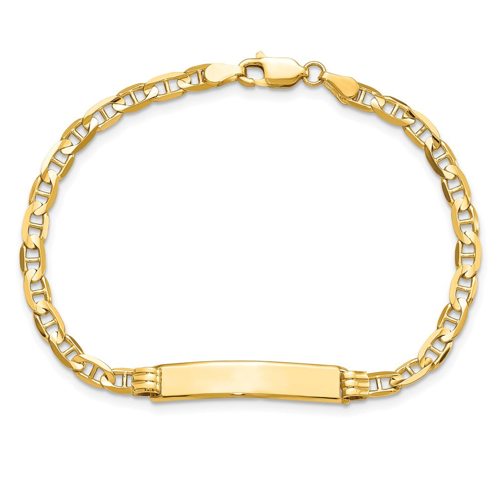 Massiv 14K Gelbgold Anker Glieder Id Armband