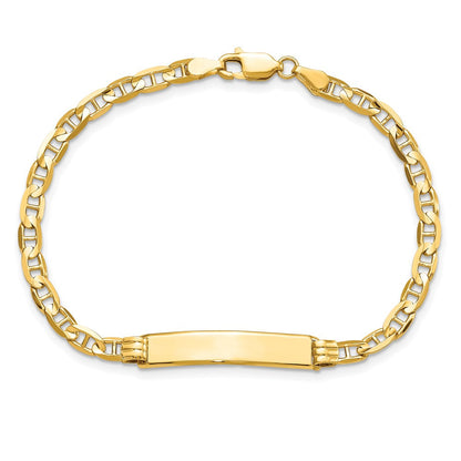 Massiv 14K Gelbgold Anker Glieder Id Armband