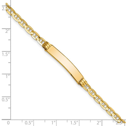 Massiv 14K Gelbgold Anker Glieder Id Armband