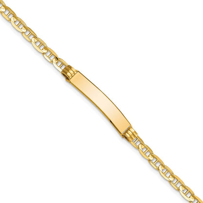 Massiv 14K Gelbgold Anker Glieder Id Armband
