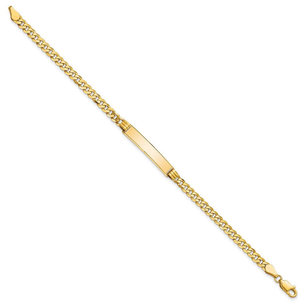Massiv 14K Gelbgold Panzer Glieder Id Armband