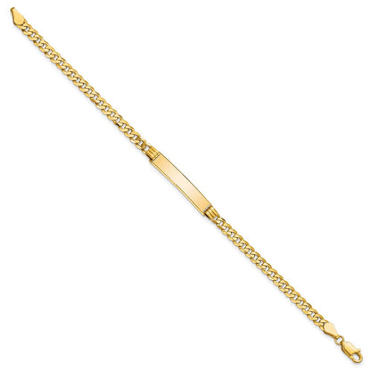 Massiv 14K Gelbgold Panzer Glieder Id Armband