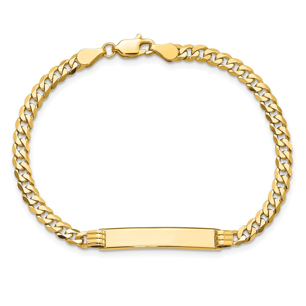 Massiv 14K Gelbgold Panzer Glieder Id Armband
