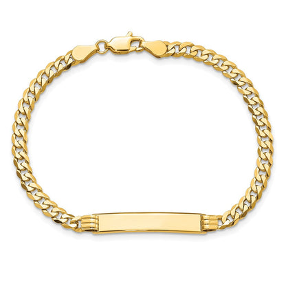 Massiv 14K Gelbgold Panzer Glieder Id Armband
