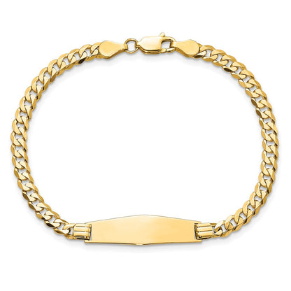 Massiv 14K Gelbgold Weich Diamant Form Panzer Glieder Id Armband