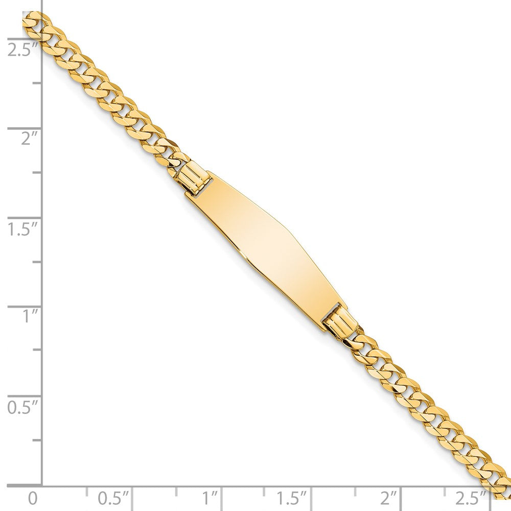 Massiv 14K Gelbgold Weich Diamant Form Panzer Glieder Id Armband
