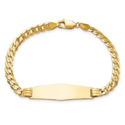 8 Zoll 14K Panzer Glieder Weich Diamant Form Id Armband