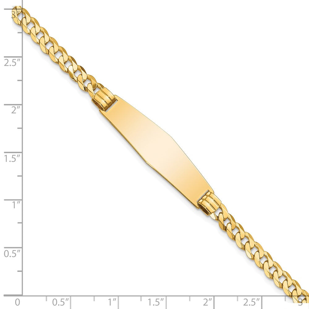 8 Zoll 14K Panzer Glieder Weich Diamant Form Id Armband