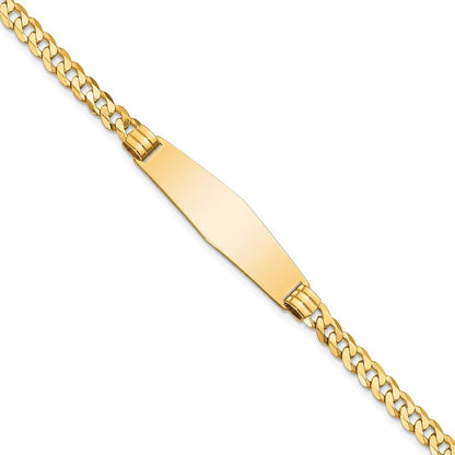 8 Zoll 14K Panzer Glieder Weich Diamant Form Id Armband