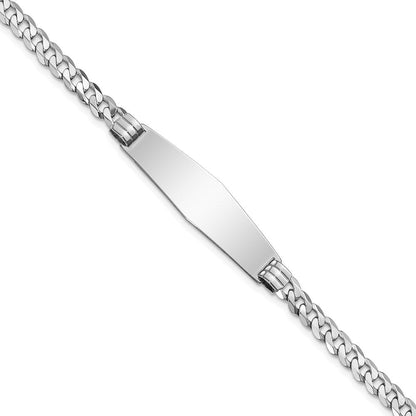 7 Zoll 14K Wg Flach Panzer Glieder Weich Diamant Form Id Armband