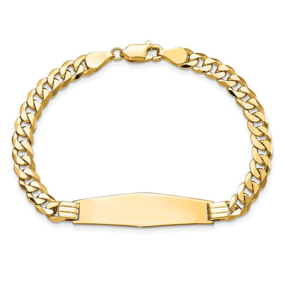 8 Zoll 14K Panzer Glieder Weich Diamant Form Id Armband