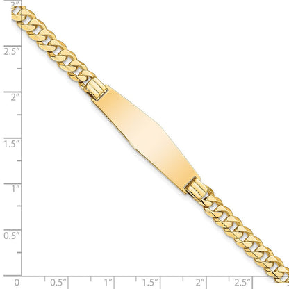 8 Zoll 14K Panzer Glieder Weich Diamant Form Id Armband