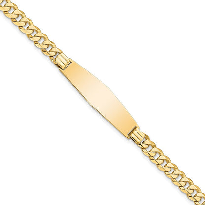 8 Zoll 14K Panzer Glieder Weich Diamant Form Id Armband