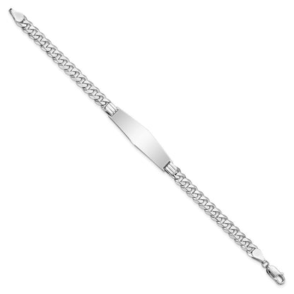 7 Zoll 14K Wg Flach Panzer Glieder Weich Diamant Form Id Armband
