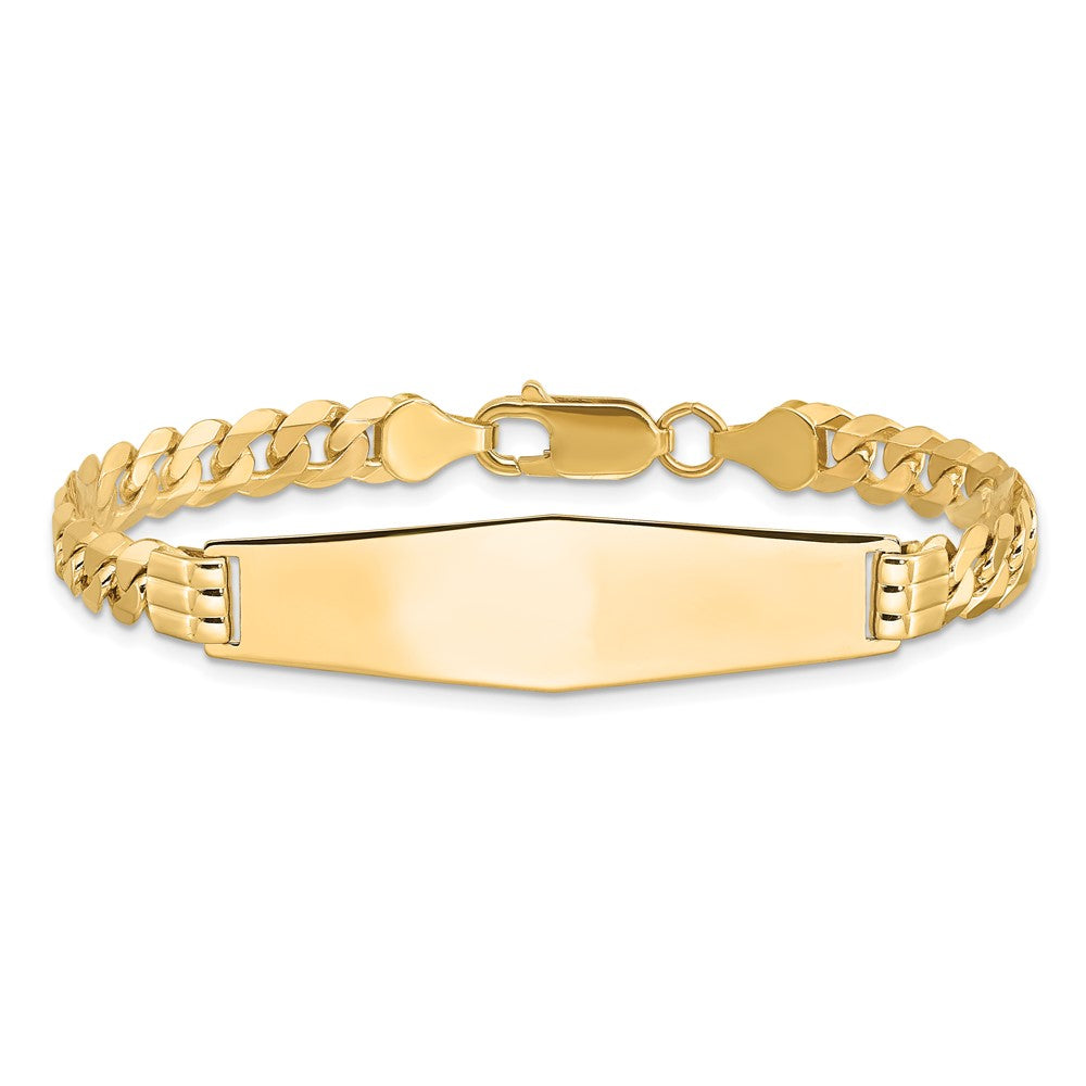 8 Zoll 14K Panzer Glieder Weich Diamant Form Id Armband