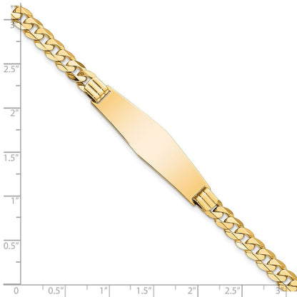8 Zoll 14K Panzer Glieder Weich Diamant Form Id Armband