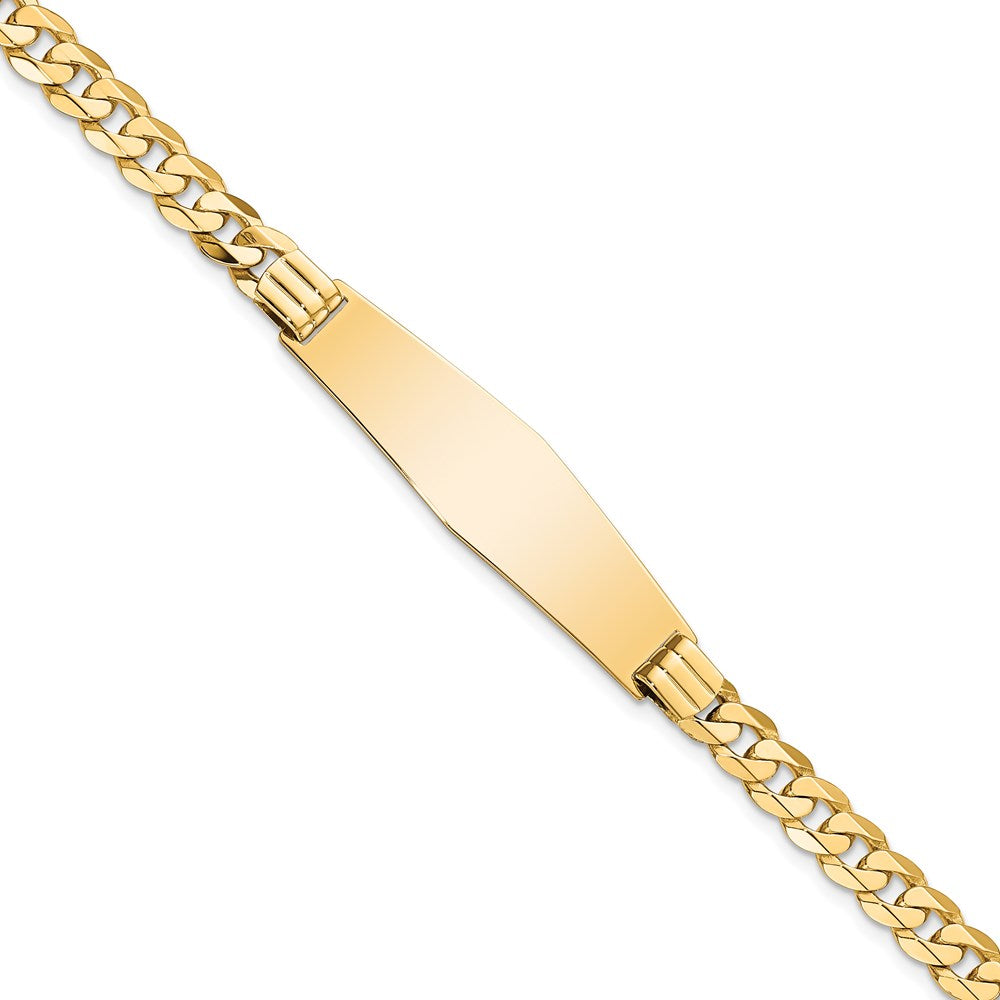 8 Zoll 14K Panzer Glieder Weich Diamant Form Id Armband
