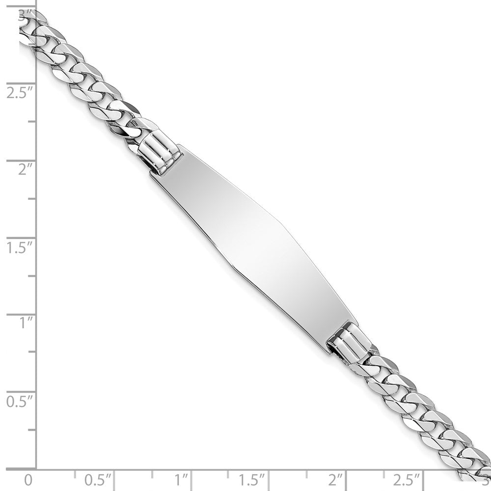 8 Zoll 14K Wg Flach Panzer Glieder Weich Diamant Form Id Armband
