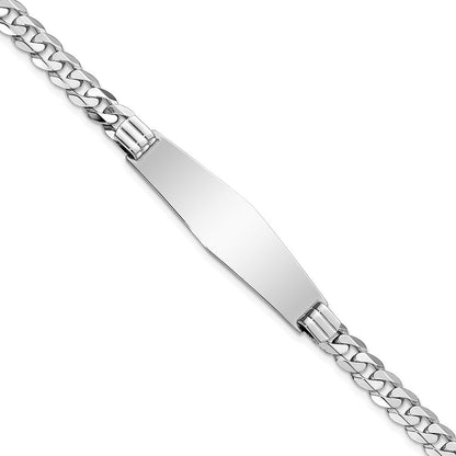 8 Zoll 14K Wg Flach Panzer Glieder Weich Diamant Form Id Armband