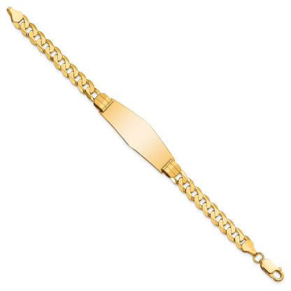 8 Zoll 14K Panzer Glieder Weich Diamant Form Id Armband