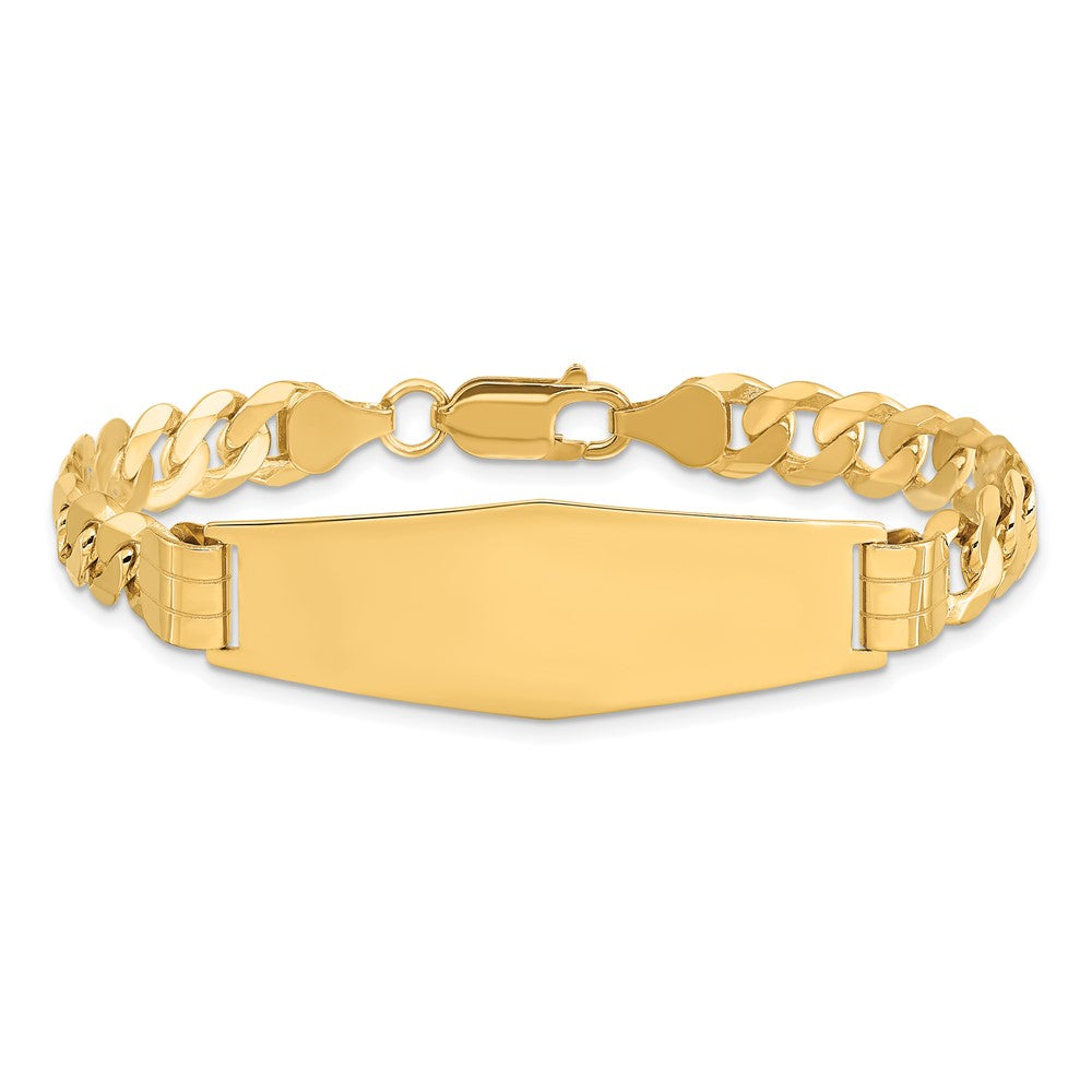 8 Zoll 14K Panzer Glieder Weich Diamant Form Id Armband