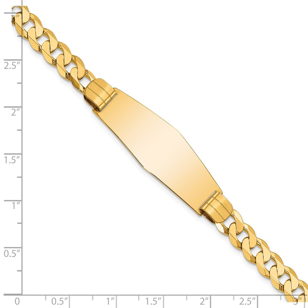 8 Zoll 14K Panzer Glieder Weich Diamant Form Id Armband