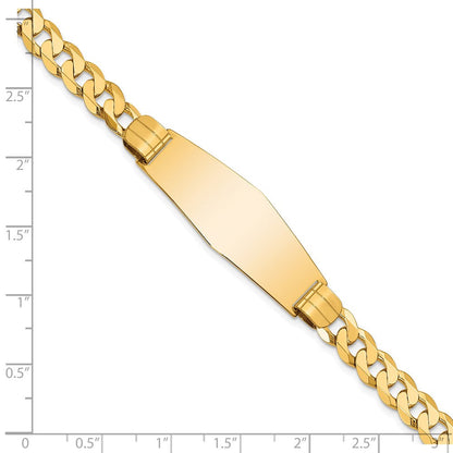 8 Zoll 14K Panzer Glieder Weich Diamant Form Id Armband