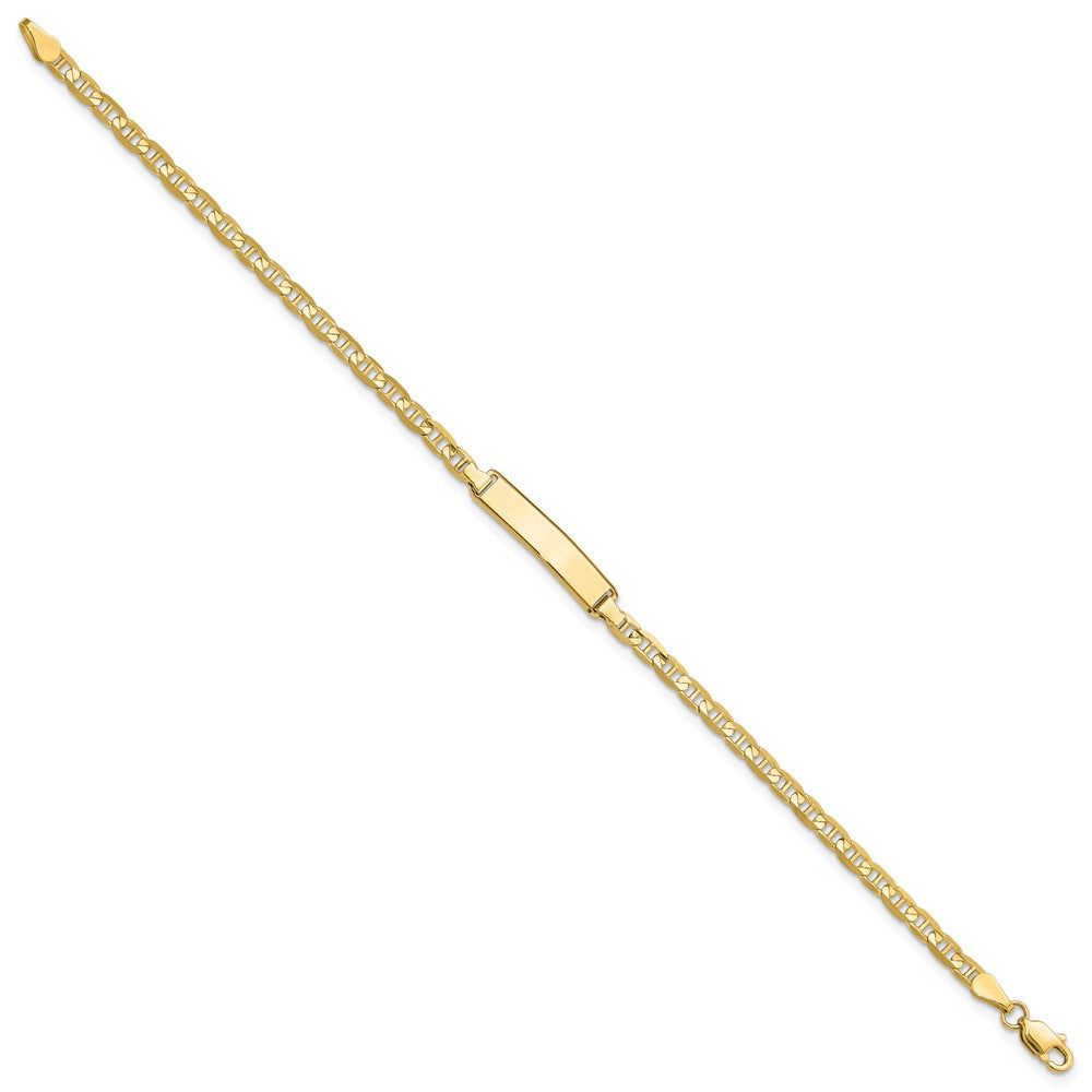 Massiv 14K Gelbgold Anker Glieder Id Armband